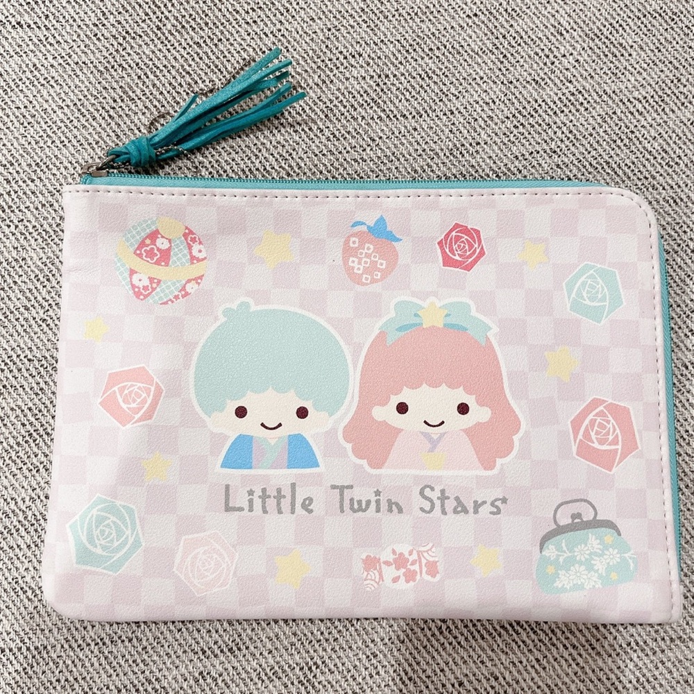 Sanrio Kiki Lala Little Twin Stars kimono Soft Goshuincho Pouch wallet clutch